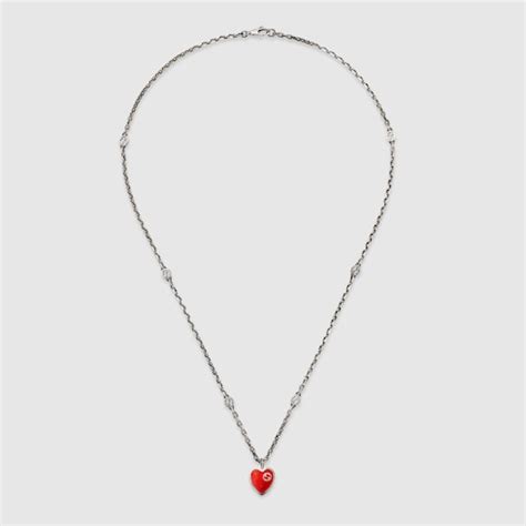 collar gucci corazon|Collar Gucci Heart con GG inesmaltado rojo/plata 925 .